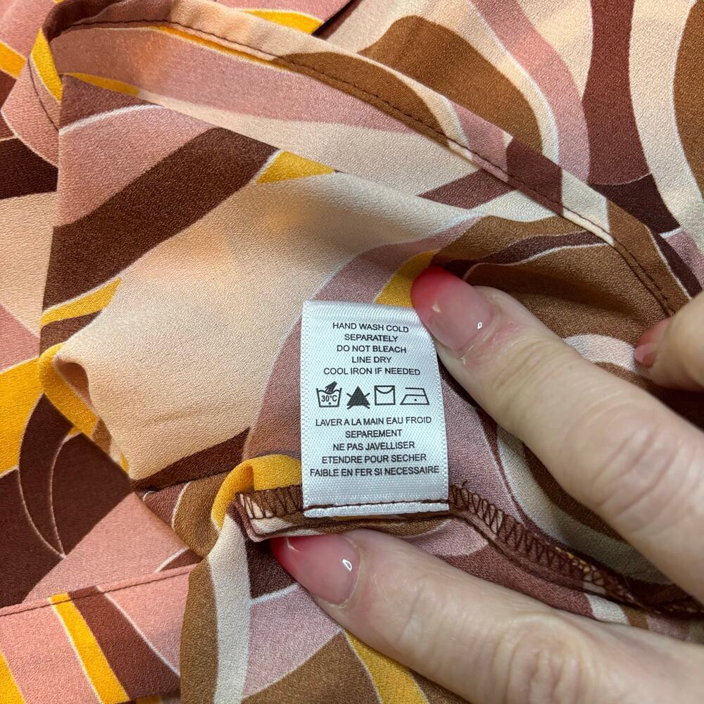Pleione Retro Swirl Sleeveless Button Front Collared Blouse Medium - Picture 5 of 5